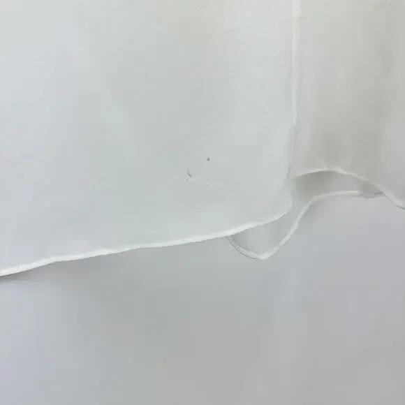 Madewell Shirred Long Sleeve Top Blouse Silk Lightweight Winter White Medium NWT - Picture 15 of 16